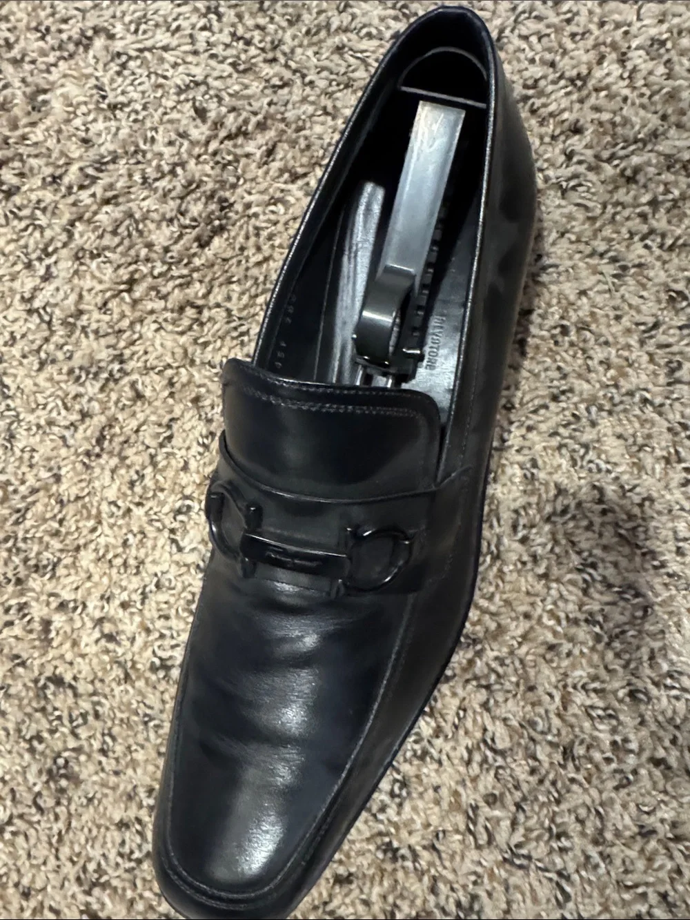 Black Leather Men’s Bit Loafers ferragamo size 10/5
